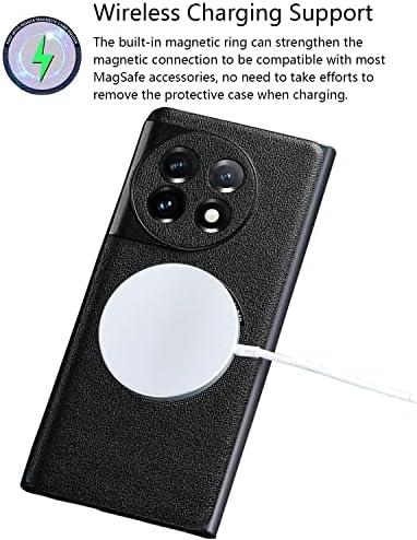 Areaphmet למקרה OnePlus 11, [עם מגן מסך 2x] [פונקציה Magsafe] מארז טלפון PU עור OnePlus 11 5G מארז, עם מגן מסך